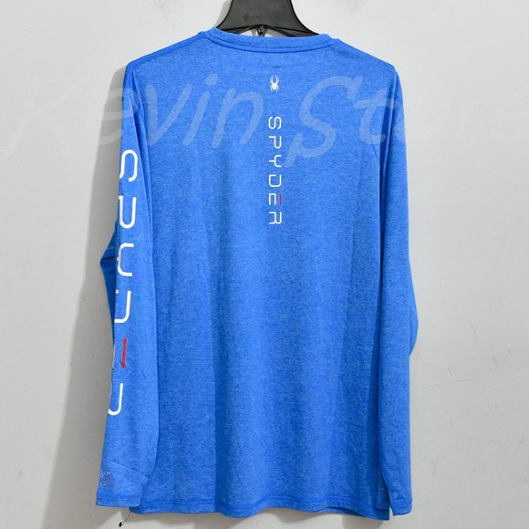 NWT ! Spyder Men’s sun tee ( Rash Guard),50+ UPF,lightweight BLUE - Picture 4 of 7